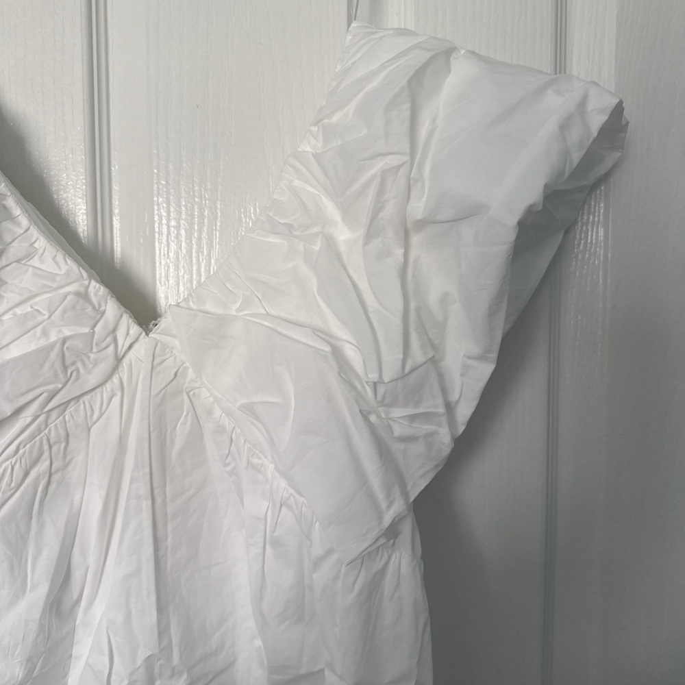 White Ruffled Mini Dress - Picture 3 of 8